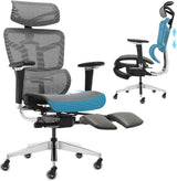 Ergonomic Office Chair with Foot Rest, High Back Desk Chair with 3D Adjustable Backrest