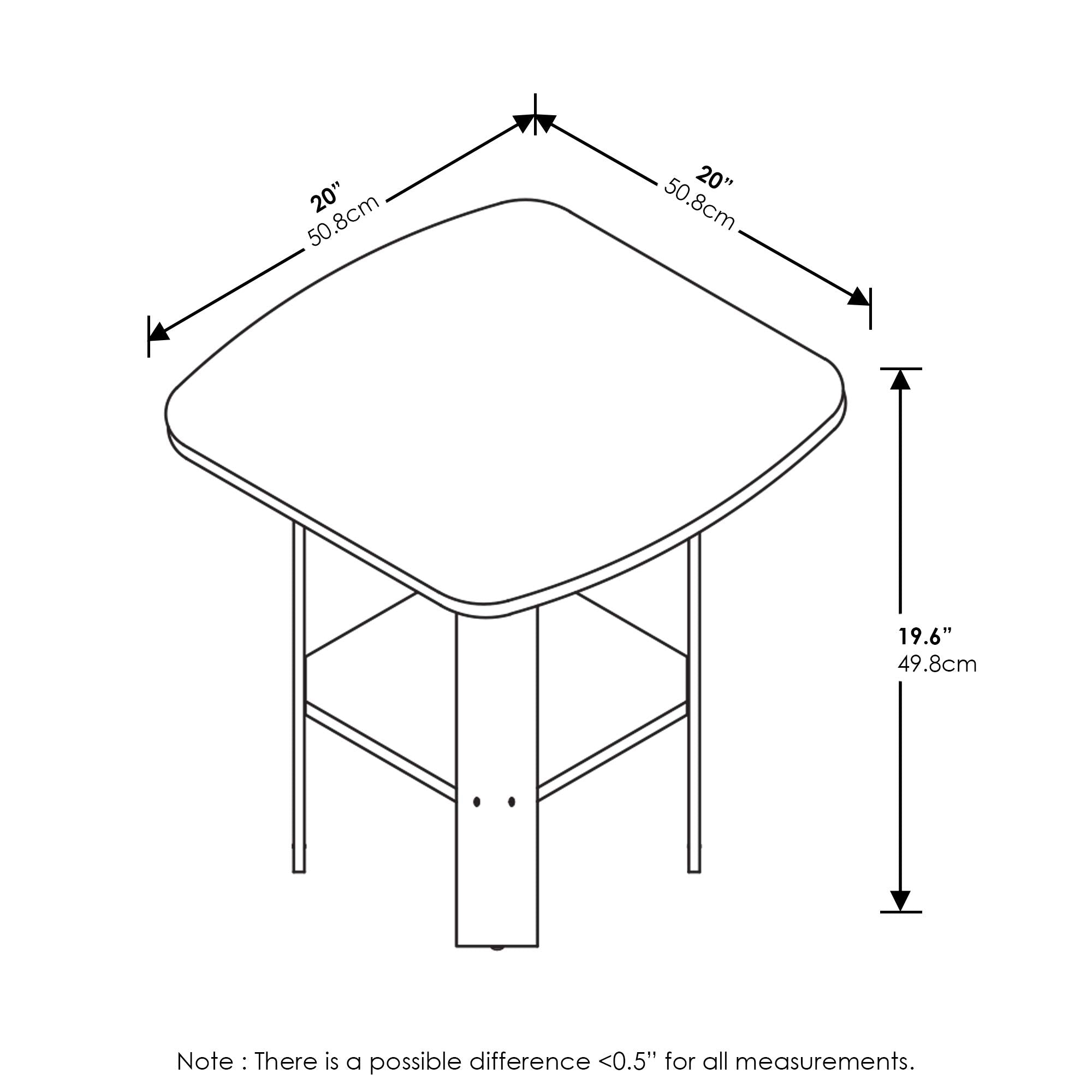 Furinno Simple Design End Table, 2-Pack, Espresso