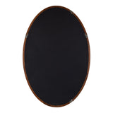 Hogan Farmhouse Oval Framed Wall Mirror, 24 x 36, Dark Walnut, Decorative Traditional