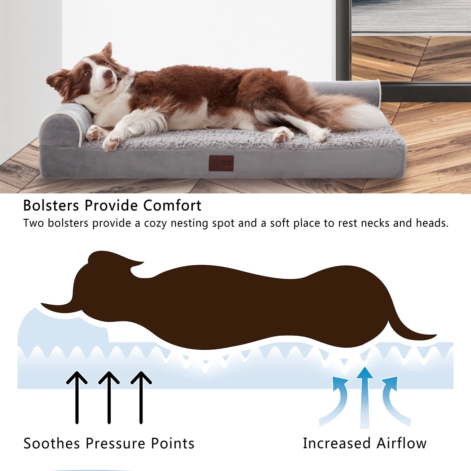 Western Home Orthopedic Dog Beds Extra Large Sized Dog, Pet Sofa Bed