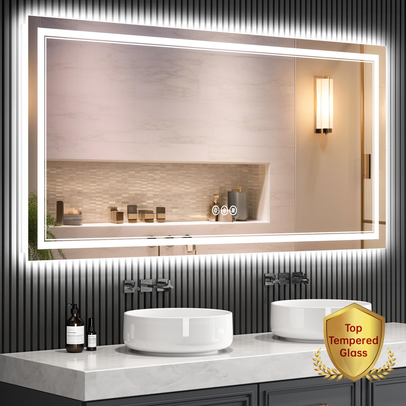 New LED Bathroom Mirror  with Front and Backlit