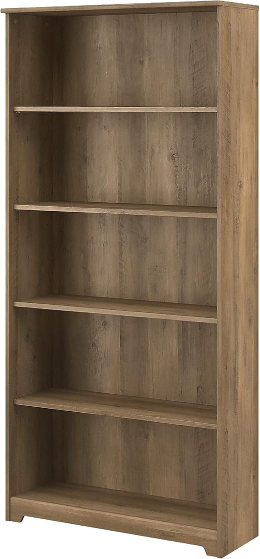 Cabot Tall 5 Shelf Bookcase | Large Open Bookshelf in White | Sturdy Display Cabinet