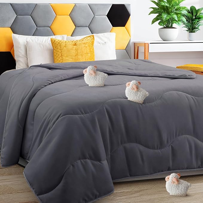 Lightweight Comforter Duvet Insert White, All Season Blanket Breathable Comforters