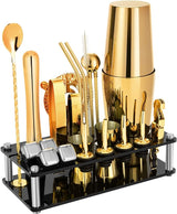 Cocktail Shaker Set, 23-Piece Boston Stainless Steel Bartender Kit