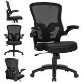 Office Chair with Adjustable Arms, Ergonomic Desk Chair Pu Leather Computer Chair