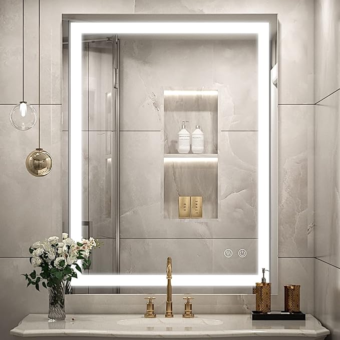 LED Bathroom Mirror with Light,Lighted Vanity Mirror