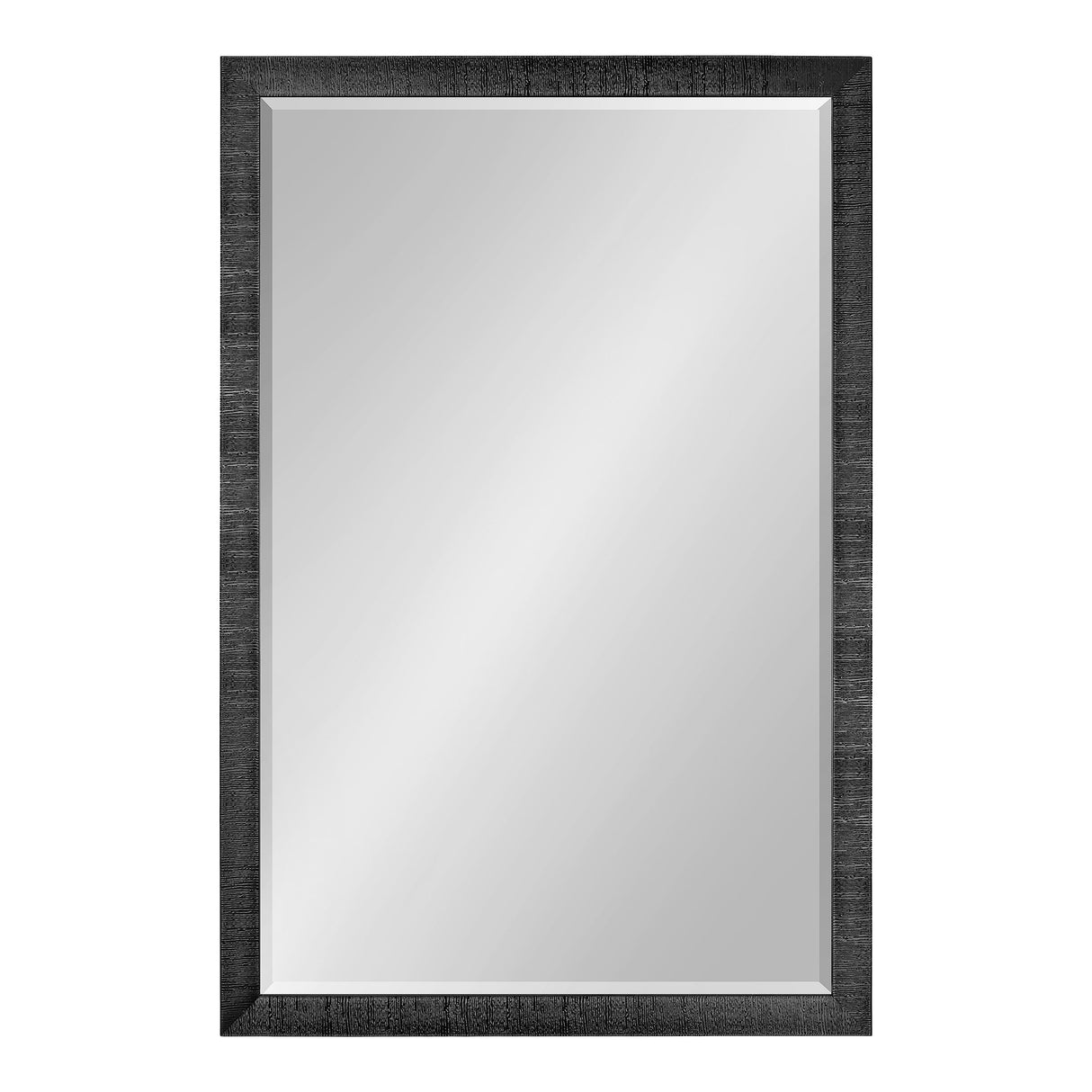 Reyna Modern Rectangle Wall Mirror, 24 x 36, Black, Framed Rectangular Statement Mirror