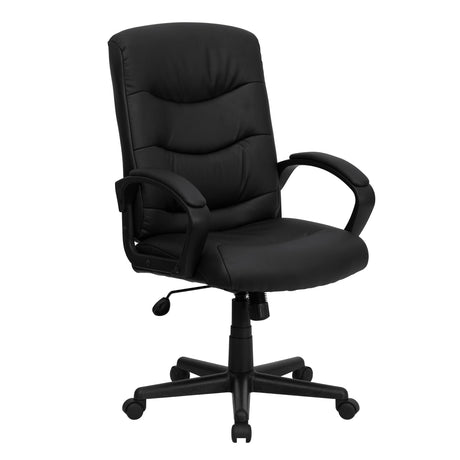 Chelsea Mid-Back Black LeatherSoft Executive Swivel Office Chair