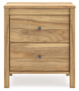 Bermacy Casual 2-Drawer Nightstand with Straight Legs, 24.37" Tall, Light Brown
