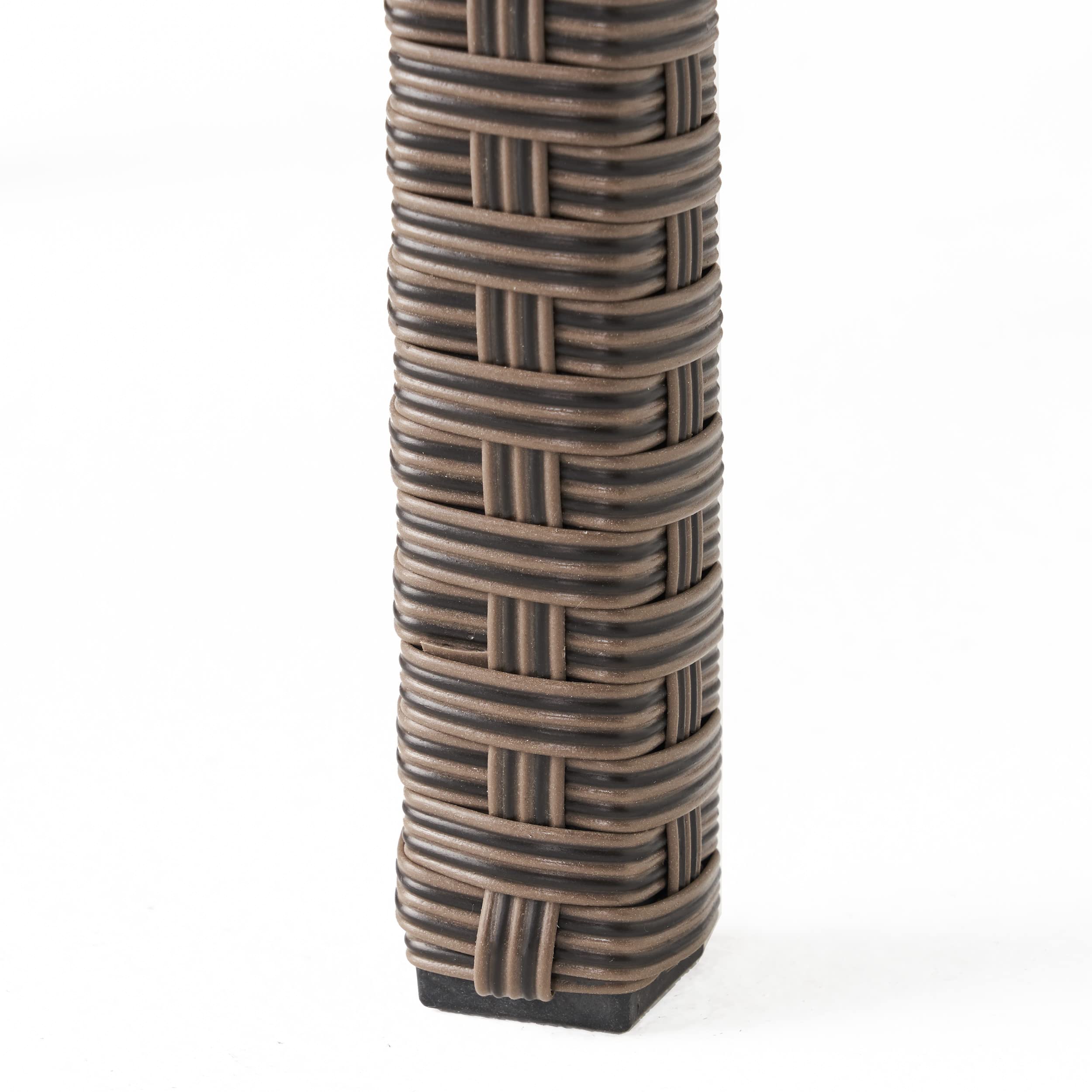 Milton Outdoor Wicker Backless Bar Stools, 2-Pcs Set, Dark Brown