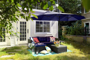 13 ft Outdoor Patio Umbrella, Large Rectangular Double Sided Market Table