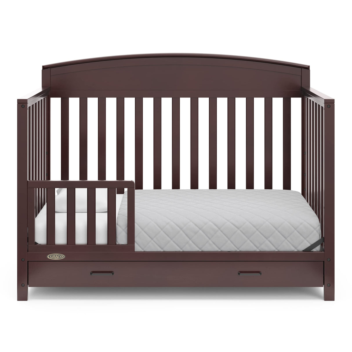 Benton 5-in-1 Convertible Crib with Drawer (Espresso) - Converts from Baby Crib to Toddler Bed