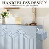 47" Sideboard Buffet Cabinet with Cloud Relief, Accent Cabinet with 3 Doors