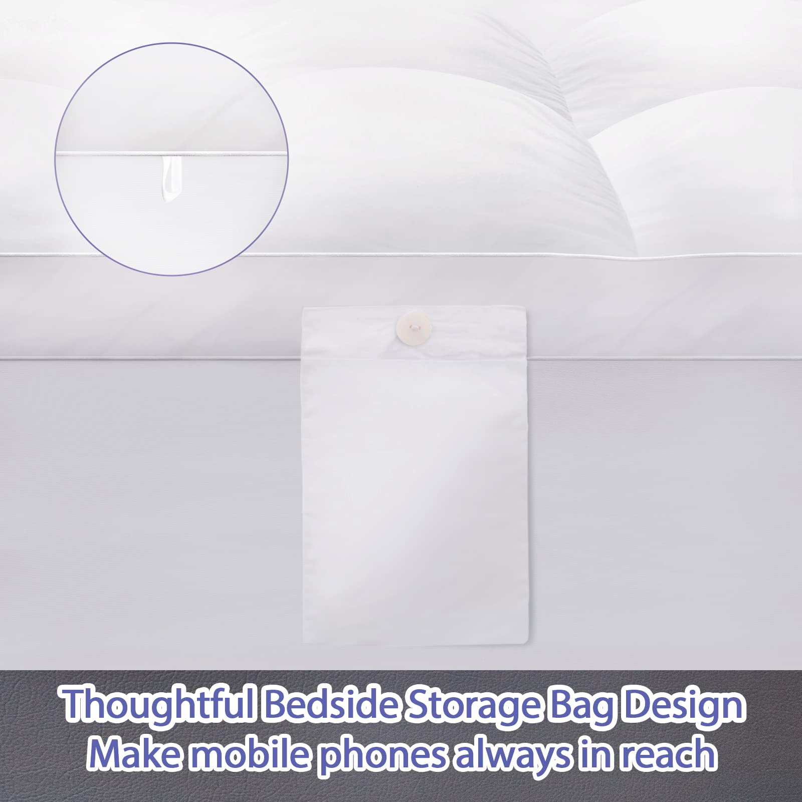 Mattress Topper for Back Pain Relief, Extra Thick Mattress Pad Pillowtop