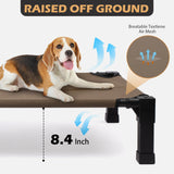 Heeyoo Elevated Dog Bed with Canopy, Outdoor Dog Bed Cot with Shade Tent, Portable Raised Pet Cot Cooling Bed for Dogs