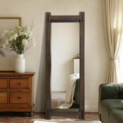 Full Length Mirror with Wood Frame 60x21 - Standing Floor & Wall Mounted
