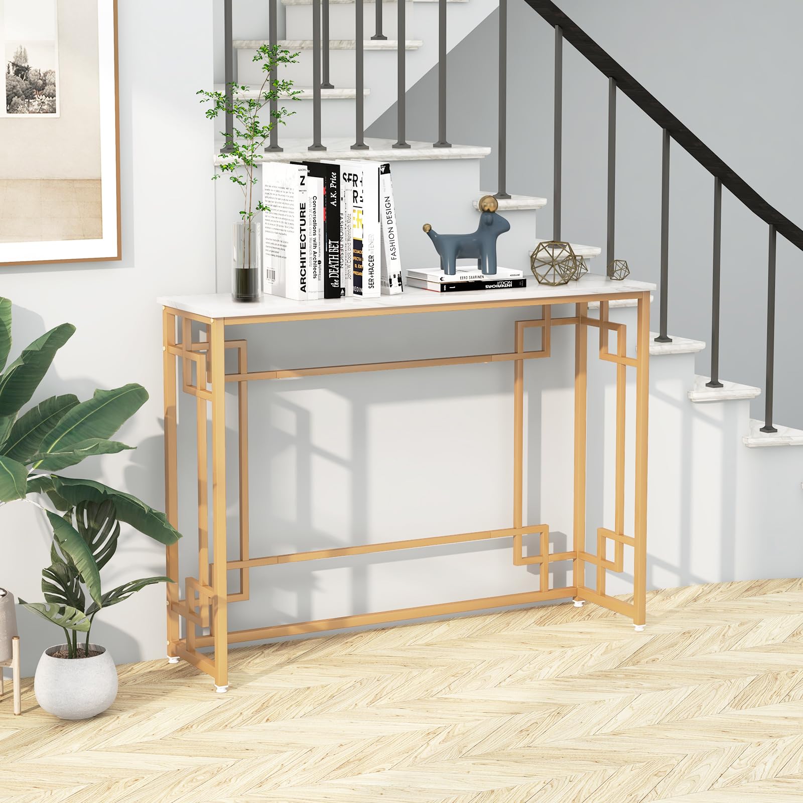 43.5-Inch Console Tables for Entryway - Foyer Table with Adjustable Foot Pads