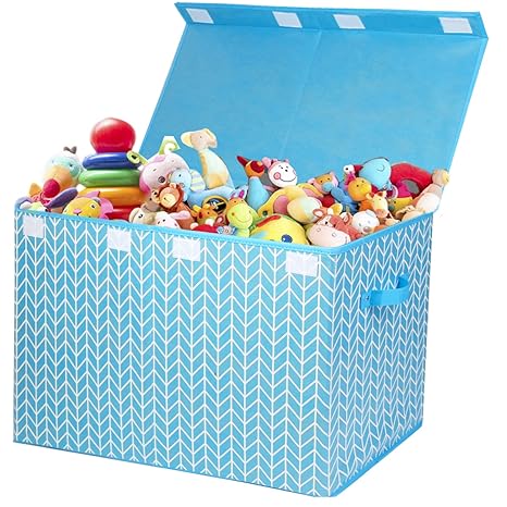 Toy Box Chest with Flip Lid, Toy Storage Organizers Bin Boxes Basket with Sturdy Handles