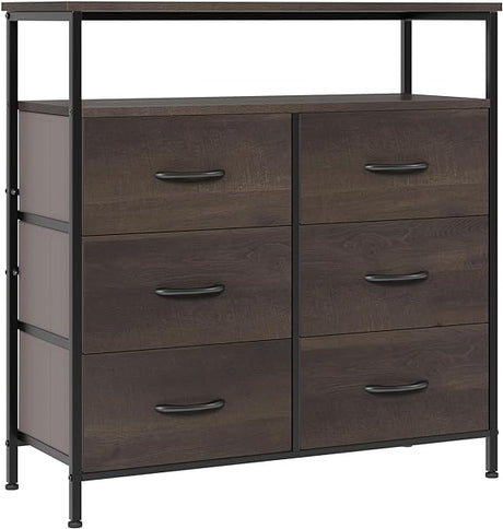 Dresser for Bedroom, 6 Drawer Dresser for Closet, Clothes, Kids, Chest of Drawers