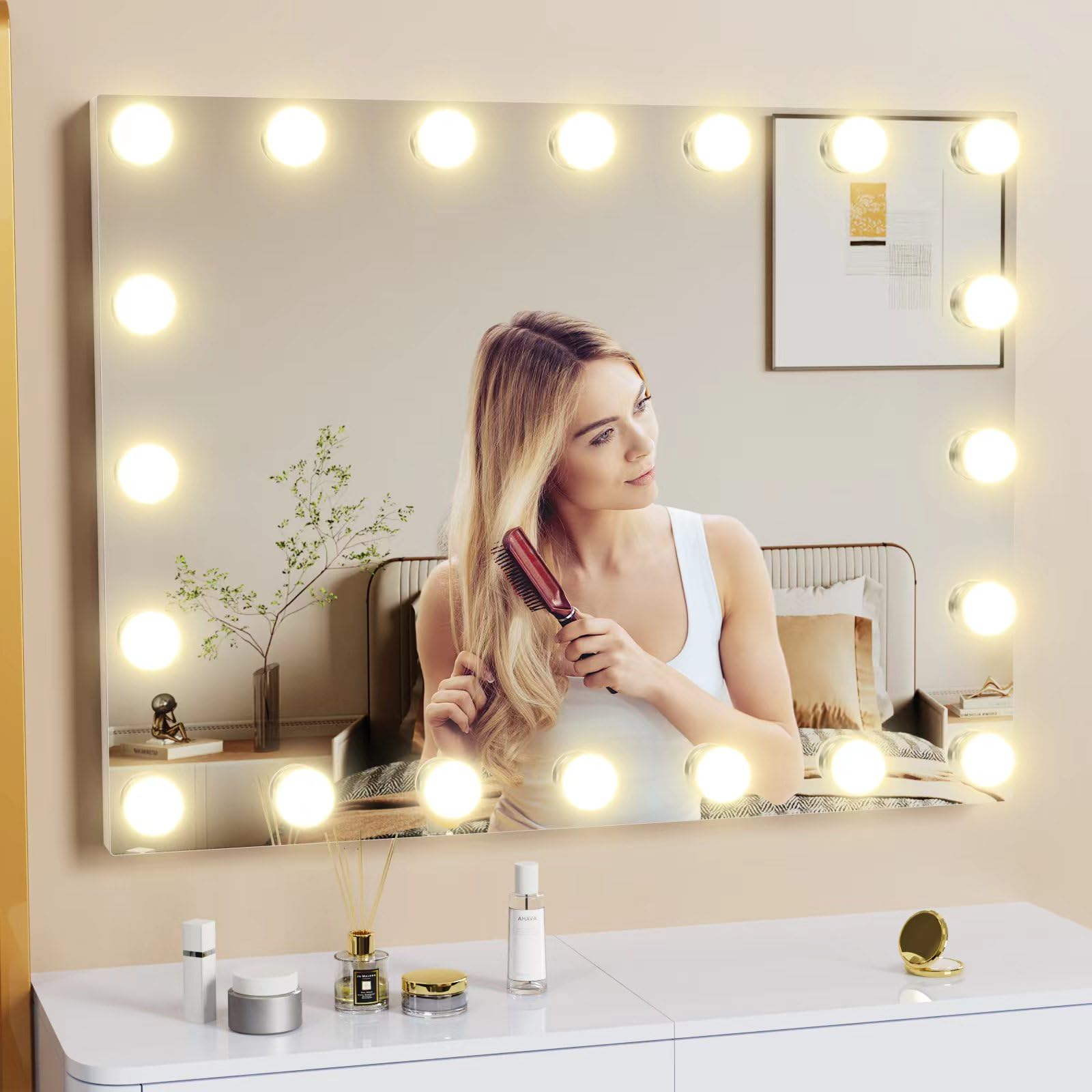 Tabletop Hollyhood Makeup Mirror USB+Type-C Charging