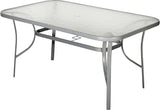 Tory Rectangle Patio Table with Umbrella Hole, Commercial All-Weather Table