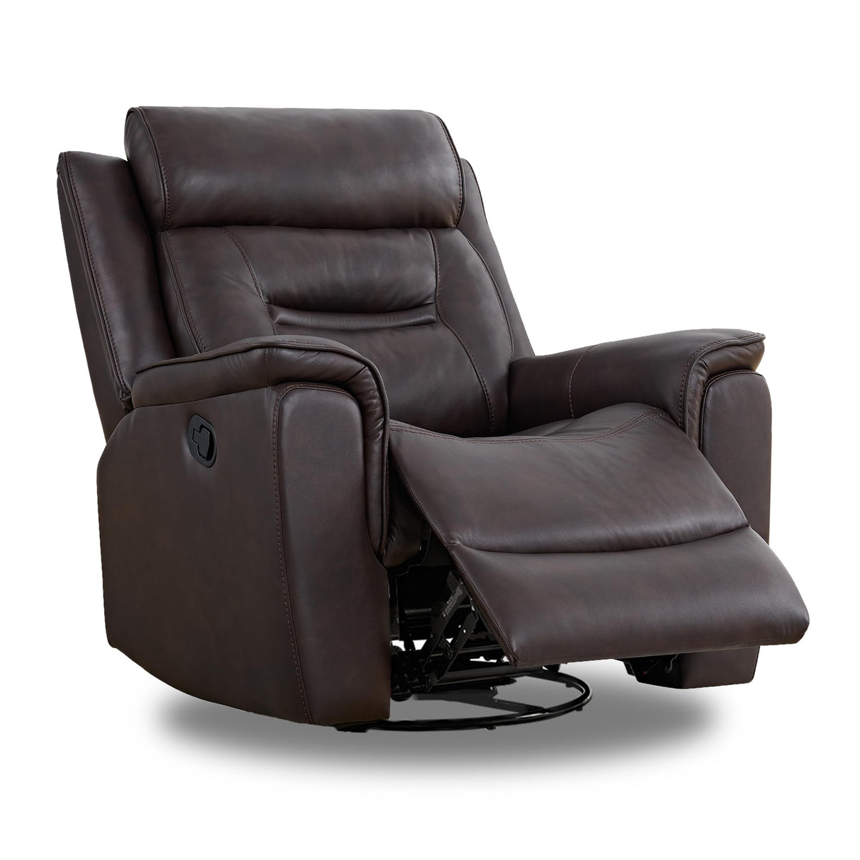 Leather Recliner Chair Faux Swivel Rocker for Adults Manual Sofa for Living Room