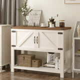 Farmhouse Coffee Bar Cabinet, White Entryway Table with Storage,