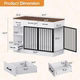 Large Dog Crate Furniture with Storage Drawers - 47.2 Inch Wooden Kennel