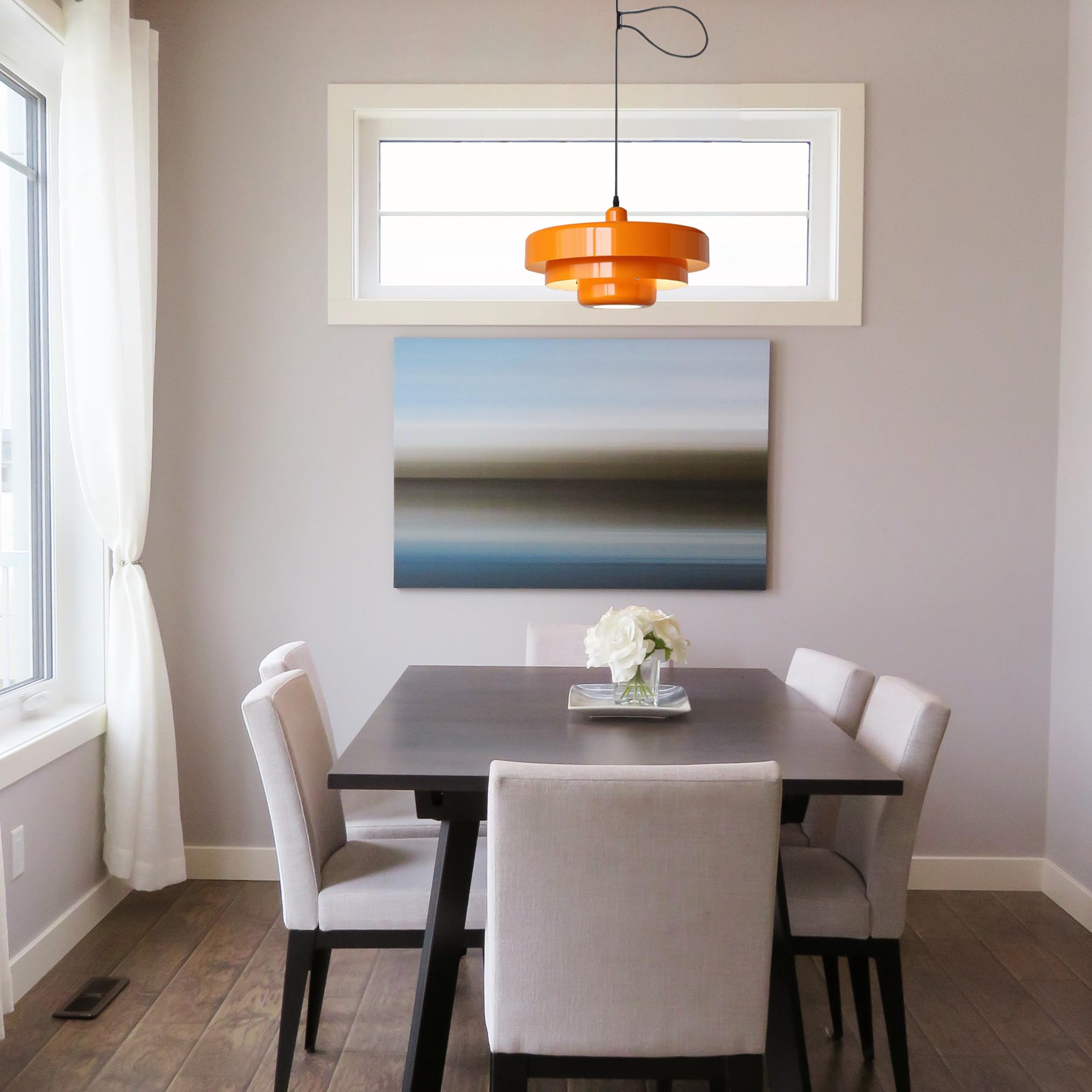 Adjustable Swing Arm Pendant Light - Modern Dome Ceiling Fixture
