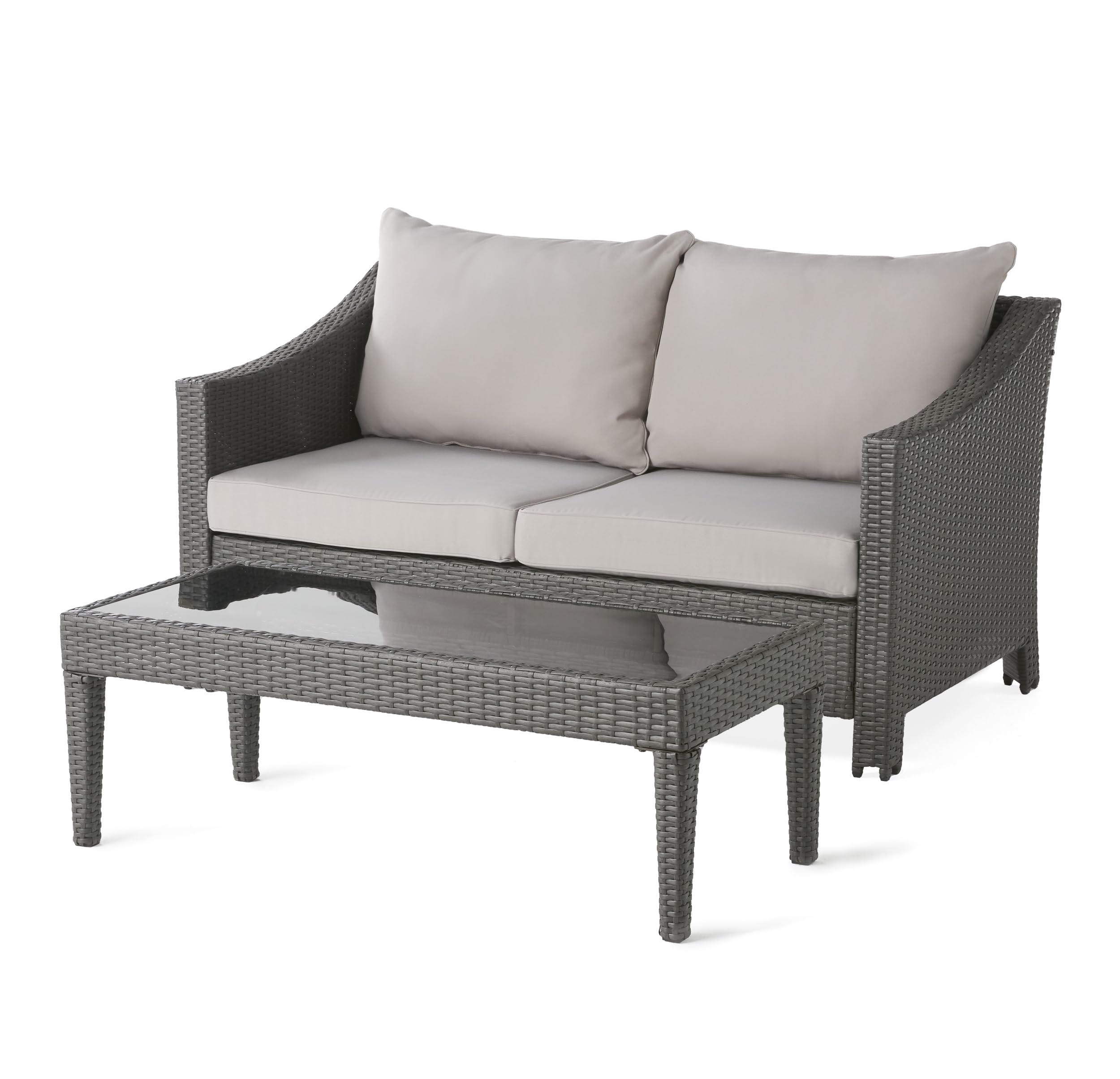 Weather Faux Rattan Loveseat