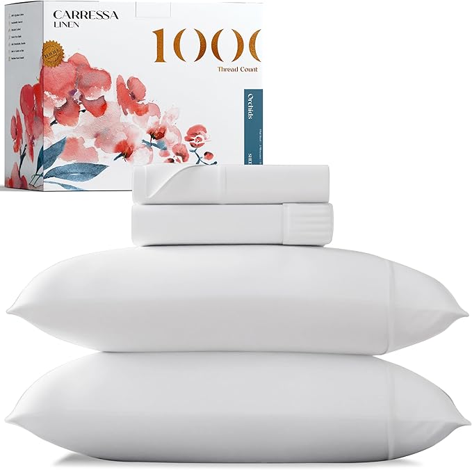 Luxury Egyptian Cotton Sheets Queen Size - 1000 Thread Count 4 Piece Queen Sheets,