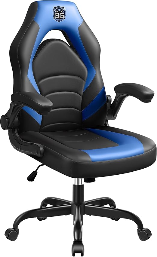 Ergonomic Gaming Chair with Lumbar Support - Pink Leather High-Back Office Chair