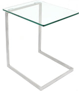 Zenn End Table, Accent Table, Glass End Table, Small Side Table for Small Spaces