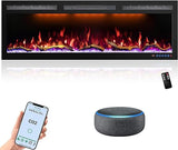 WiFi-Enabled Electric Fireplace Recessed & Wall Mounted