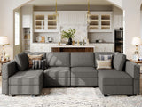 Shaped Couch Modular Sofa Reversible Storage Ottoman Sofa Oversized Couches