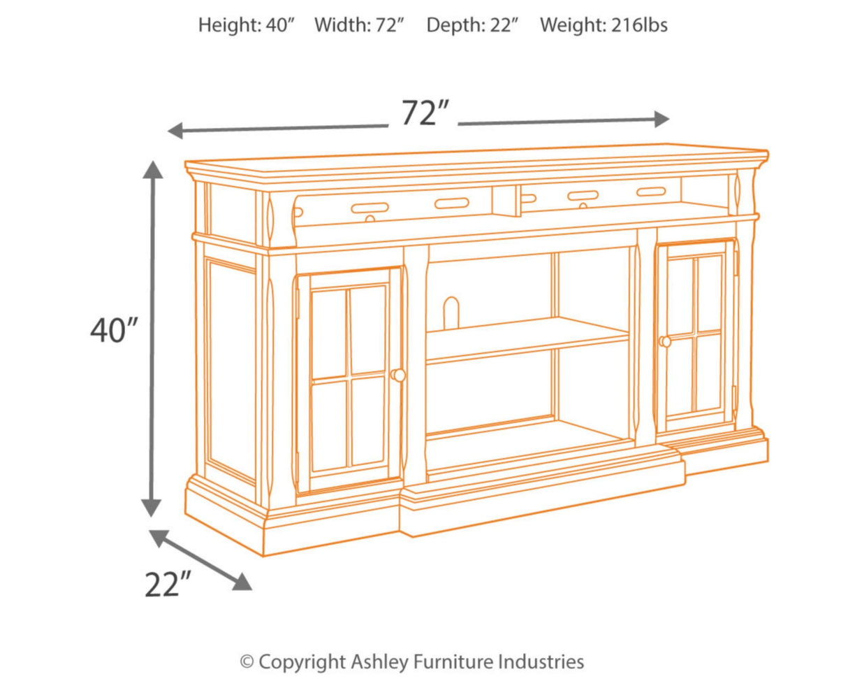 Roddinton Traditional TV Stand With Fireplace Option Fits TVs up to 70", 2 Cabinets