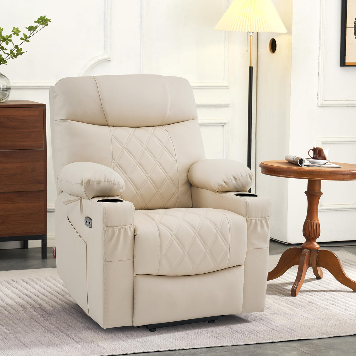 Small Size Power Lift Recliner Chair Sofa with Massage and Dual Heating, Adjustable