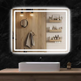 48 x 36 inch Led Lighted Bathroom Mirror Dimmable Vanity Wall Mirror Anti-Fog Memory