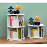 2 Tier 360°Rotating Bookcase Storage Organiser CD Unit Plants Stand Display Modern