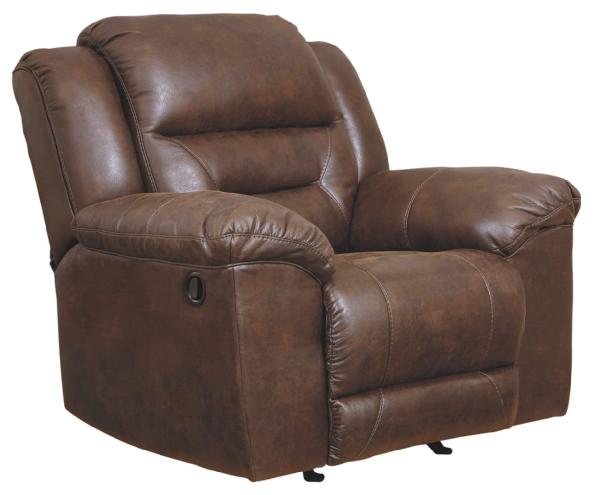 Stoneland Faux Leather Manual Pull Tab Rocker Recliner, Dark Brown