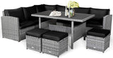 7 PCS Wicker Outdoor Conversation Set, Patio Sectional Furniture Sofa Set