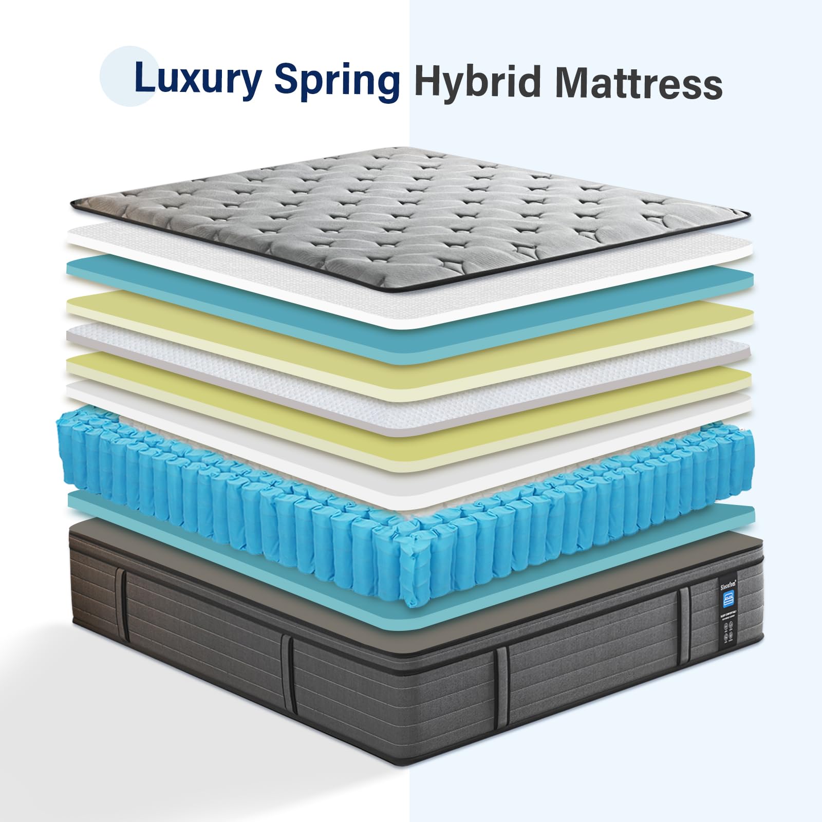 Queen Mattress,12 Inch Gel Memory Foam Pocket Spring Hybrid Mattress/Queen Size