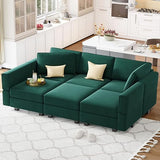 Modular Velvet Sectional Sofa with Chaise Lounge Sectional Sleeper Sofa