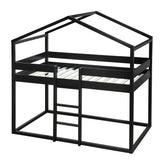 House Bunk Bed Twin Over Twin, Twin Bunk Beds with Ladder and Tent