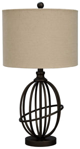 25.88" Manasa Metal Table Lamp, Light Brown