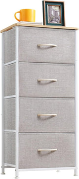 Tall Dresser for Bedroom, 4 Drawer Storage Organizer Chest of Drawers with Removable