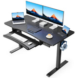 48" x 24" Electric Standing Desk with Large Keyboard Tray(26.7"), Adjustable Height Stand Up Desk for Home Office