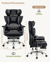 Office Desk Chair, Big and Tall Executive Office Chair with Footrest, Leather Computer