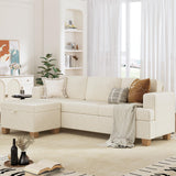 Convertible Sectional Sofa Couch, L-Shaped Chenille Sofa with Cozy Cushion