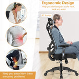 Ergonomic Office Chair with Adjustable Lumbar Support, Armrests and Headrest, High